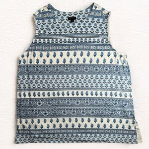 J.Jill Wearever Collection 2X blue boho tunic tank slinky floral office wear